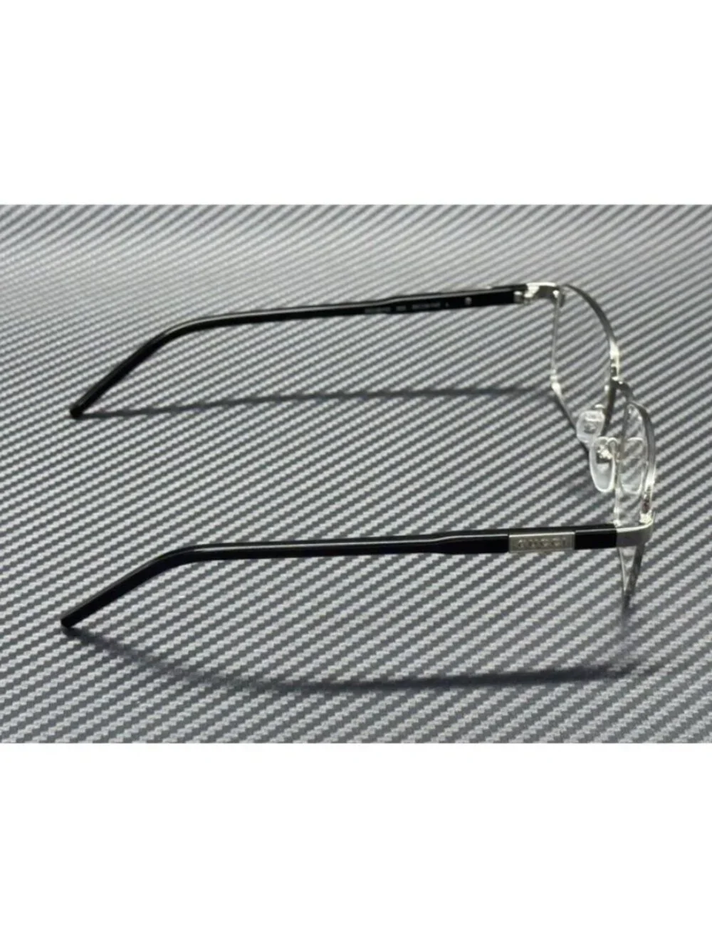 New Gucci Men Silver Black Eyeglasses 56-19-145